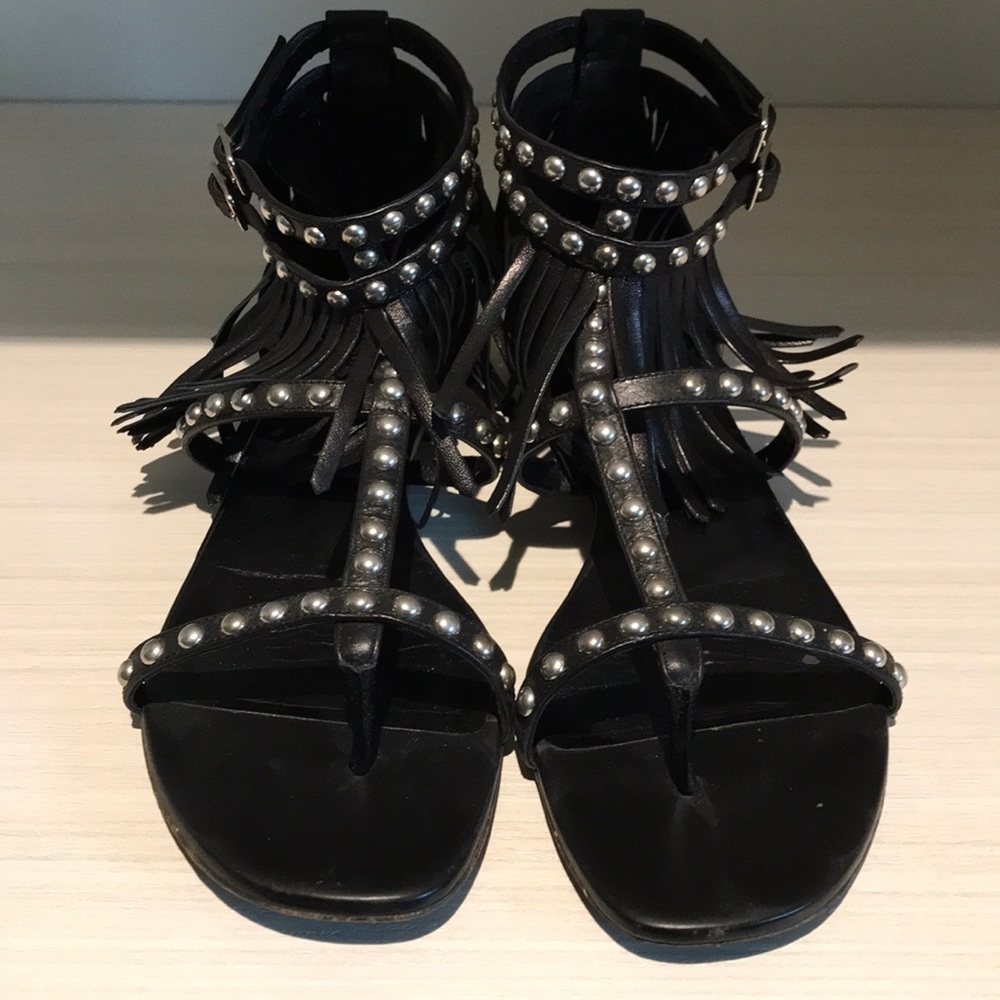 Saint Laurent fringe sandals